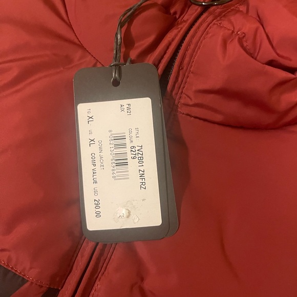Armani Exchange A|X $290 Men's Red Signature Winter Quilted Puffer Down Jacket - Picture 7 of 7